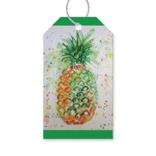 Pineapple Fruit Food Tropical Art Orange Lime Cute Gift Tags