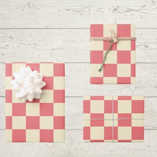 Pink and Beige Checkerboard  Sheets