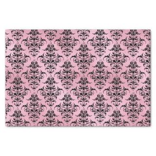 Pink and Black Damask Tissue Paper