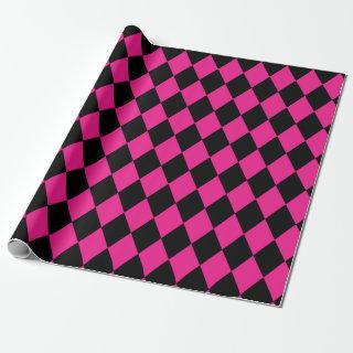 Pink and black diamond harlequin pattern gift