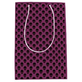 Pink and Black Little Skulls Pattern Halloween Medium Gift Bag