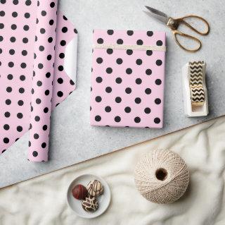 Pink and black polka dot pattern