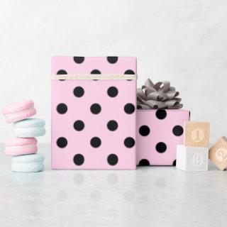 Pink and black polka dot pattern
