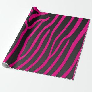 Pink and Black Zebra Stripes Animal Print