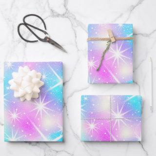 Pink and Blue Iridescent Sparkle   Sheets