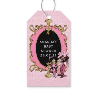 Pink and Gold Alice In Wonderland Baby Shower Gift Tags