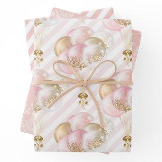 Pink and Gold Balloons Pattern Baby Girl  Sheets