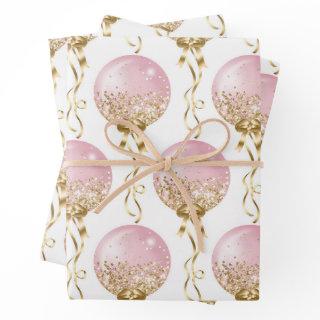 Pink and Gold Balloons Pattern Baby Girl  Sheets