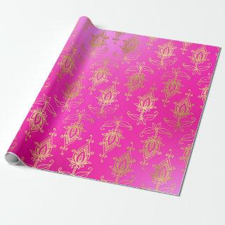 Pink and Gold Foil Arabian Bollywood