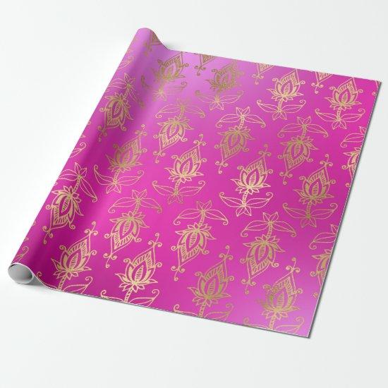 Pink and Gold Foil Arabian Bollywood