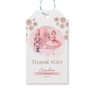 Pink And Gold Nutcracker Birthday Sugar Plum Fairy Gift Tags