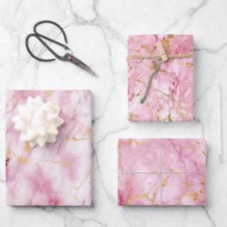 Pink And Golden Marble  Sheets