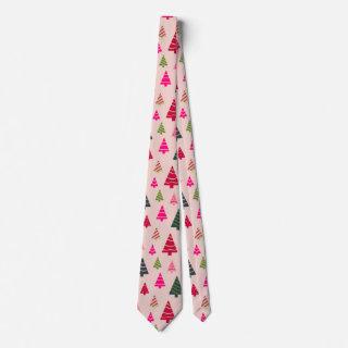 Pink and Green Christmas Neck Tie