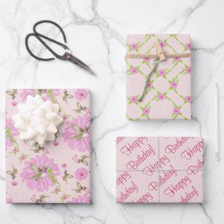 Pink and Green Nostalgic Floral  Sheets