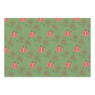 Pink and Green Pomegranates  Sheets