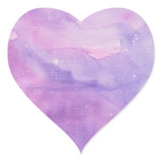 Pink and Mauve Galaxy Heart Sticker