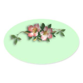 Pink and Mint Floral Background Stickers