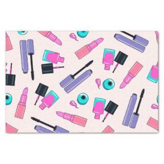 Pink and Purple Make Up Cosmetics Pattern Tissue Paper
