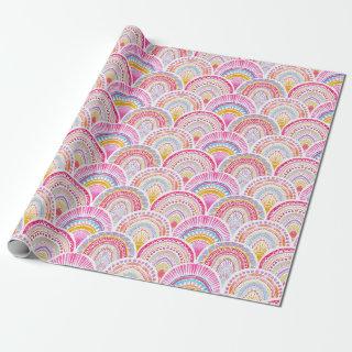 Pink and Purple Seigaiha Wave Oriental Pattern