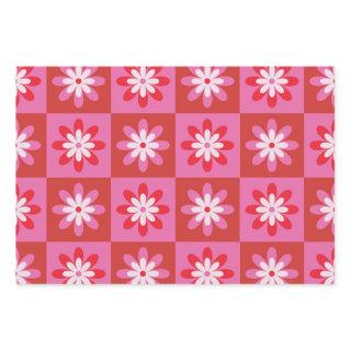 Pink and red retro checkered flowers pattern   sheets