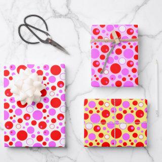 Pink and Red Retro Circles and Polka Dots  Sheets