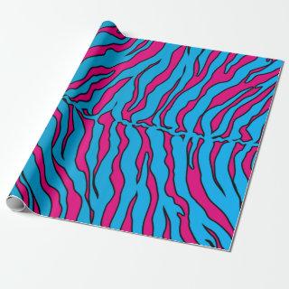 Pink And Turquoise Tiger Stripes Animal Print
