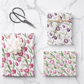 Pink And Violet Vintage Tulips  Sheets