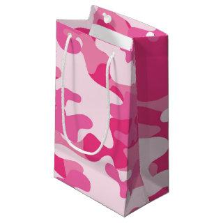 Pink and White Camo Design Small Gift Bag