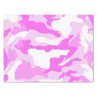 Pink and White Camouflage Pattern Tissue Paper