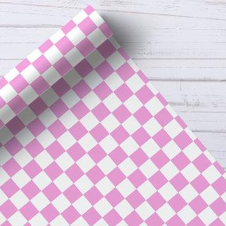 Pink and White Checkerboard Pattern
