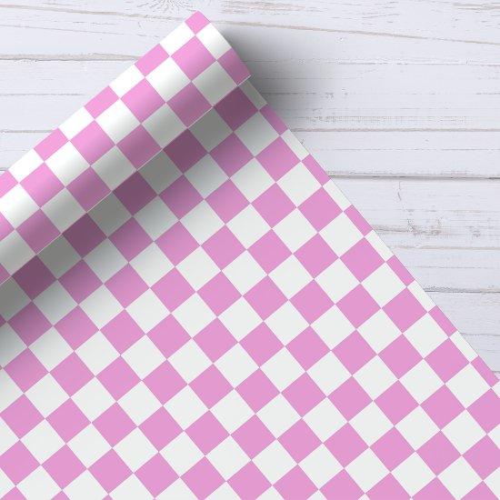Pink and White Checkerboard Pattern