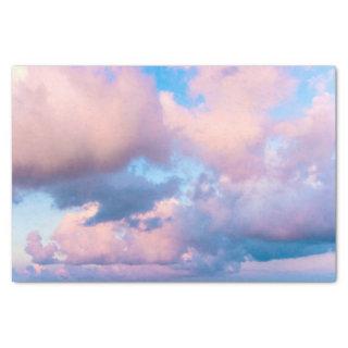 Pink and White Clouds Blue Sky Decoupage Tissue Paper