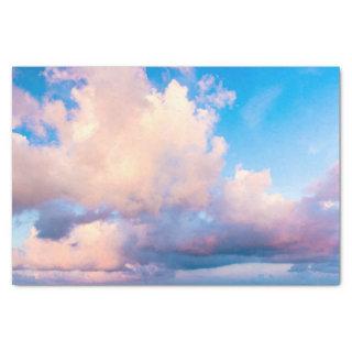Pink and White Clouds Blue Sky Decoupage Tissue Paper