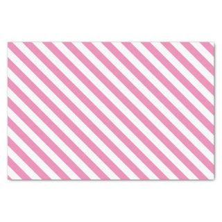 Pink and White Diagonal Stripes Tissue Paper