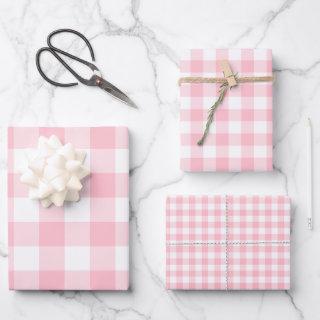 Pink and White Different Sizes Gingham Checks  Sheets