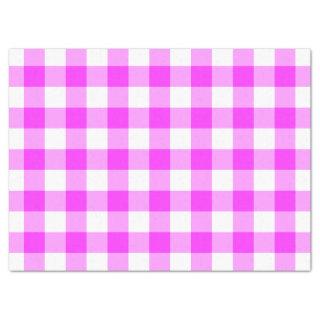Pink and White Gingham Pattern Tissue Paper