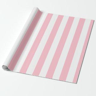 Pink and White Large Size Vertical Stripes