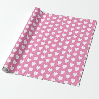 Pink and White Love Heart Patterned