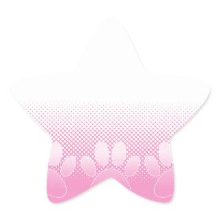 Pink And White Paws With Newsprint Background Star Sticker