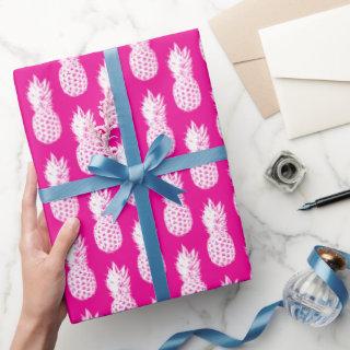 Pink and white pineapple pattern Birthday