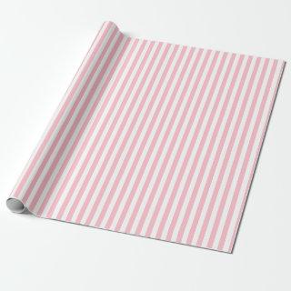 Pink and White Small Size Vertical Stripes