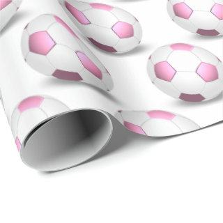 pink and white soccer balls