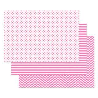 Pink and White Stripes Chevron Polka Dots  Sheets