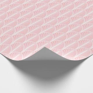 Pink and White Vintage Art Deco Fan Pattern