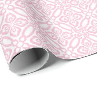Pink And White Vintage Italian Tile Pattern