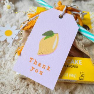 Pink and Yellow Lemon Double Sided Thank You Gift Tags