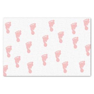 Pink Baby Footprints 10lb Tissue Paper