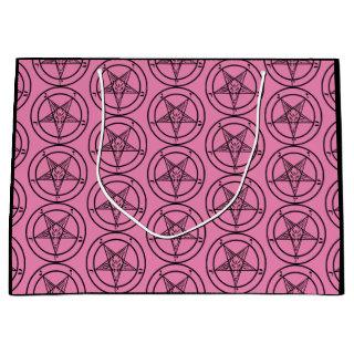 Pink Baphomet Pentagram Large Gift Bag