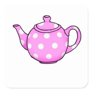 Pink Betty Teapot Square Sticker