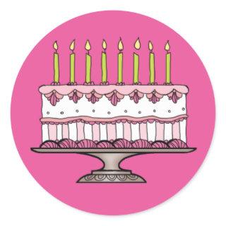 Pink Birthday Cake Sticker